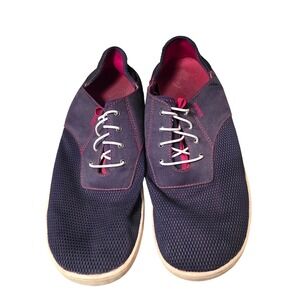 OluKai Nohea Moku Mens Navy Blue Pink Mesh Boat Shoes Sneakers 10283 Size 13